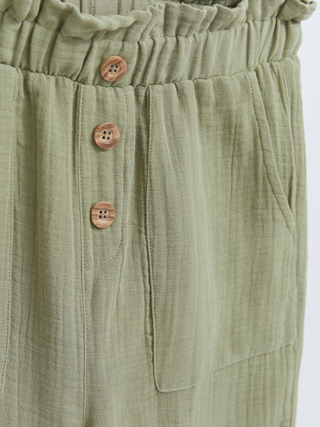 Girls' Basic Trousers with Elastic Waist-2