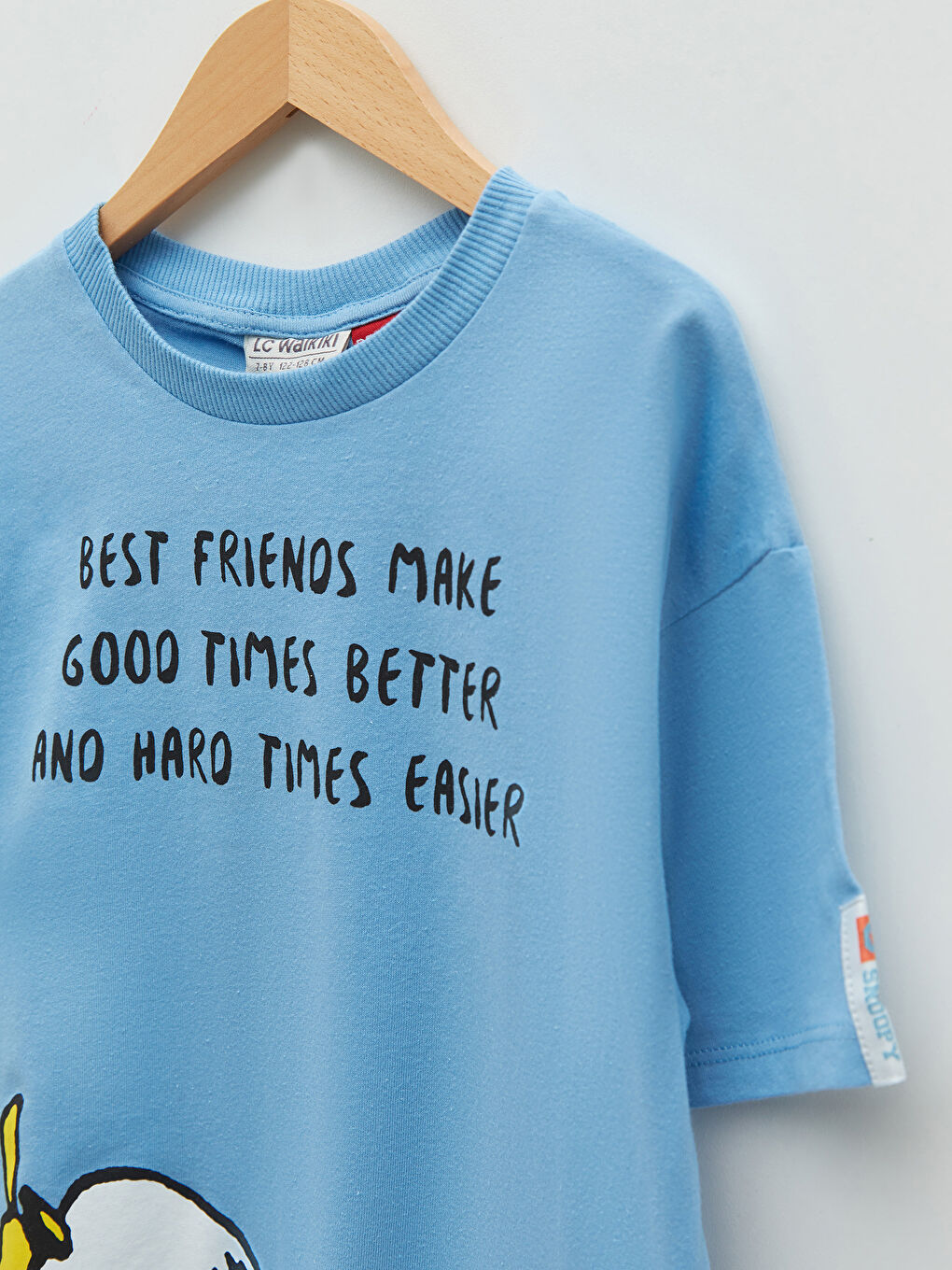 Crew Neck Snoopy Printed Short Sleeve Girls' T-Shirt-2