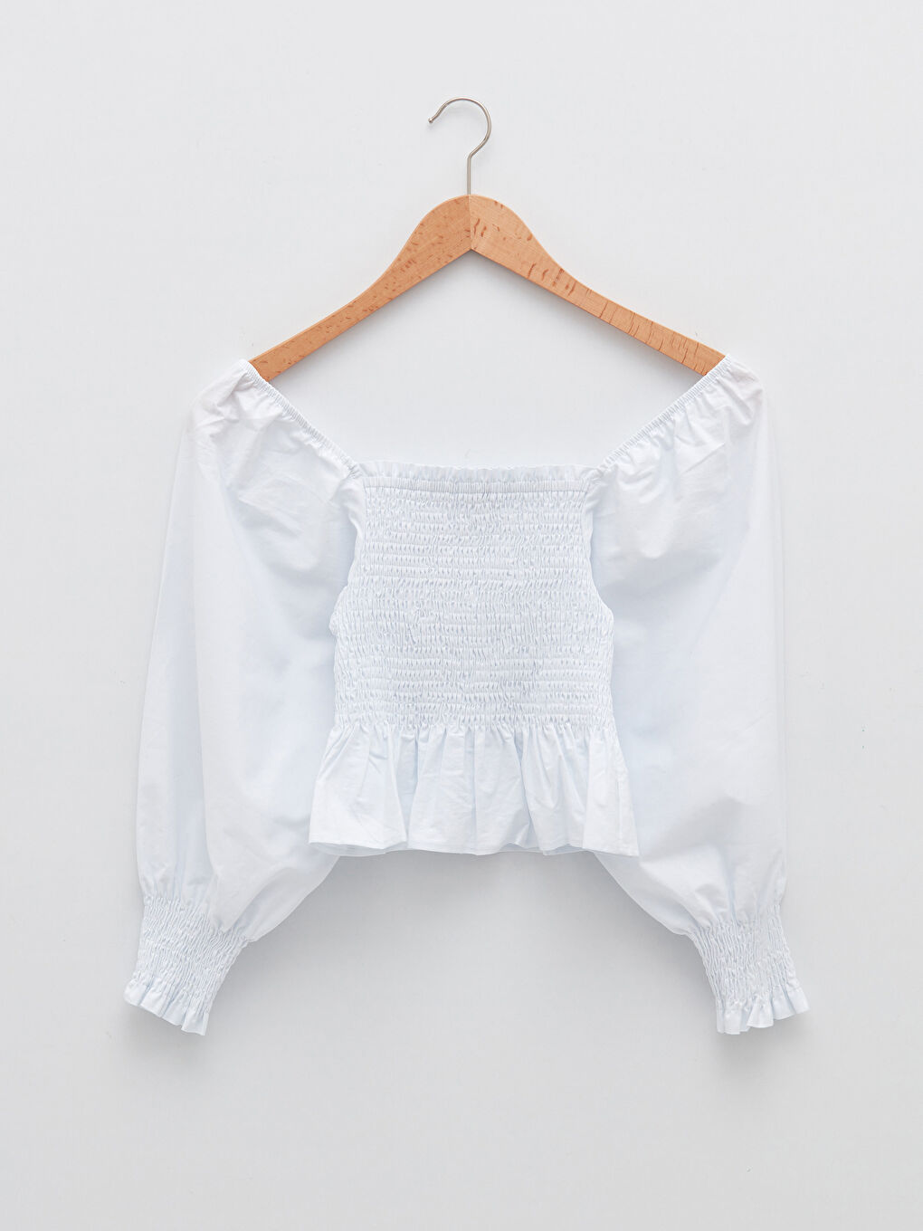 Blouse Pour Femmes En Popeline À Encolure Bateau Et Manches Longues Droites-6