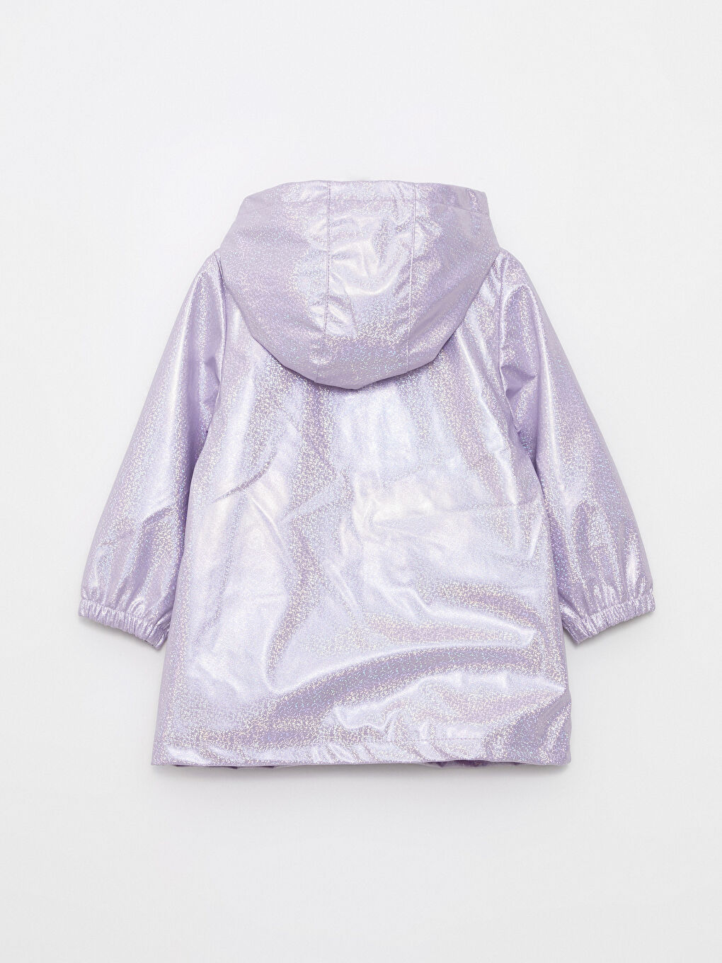 Lila Kapüşonlu Uzun Kollu Kız Bebek Yağmurluk-2