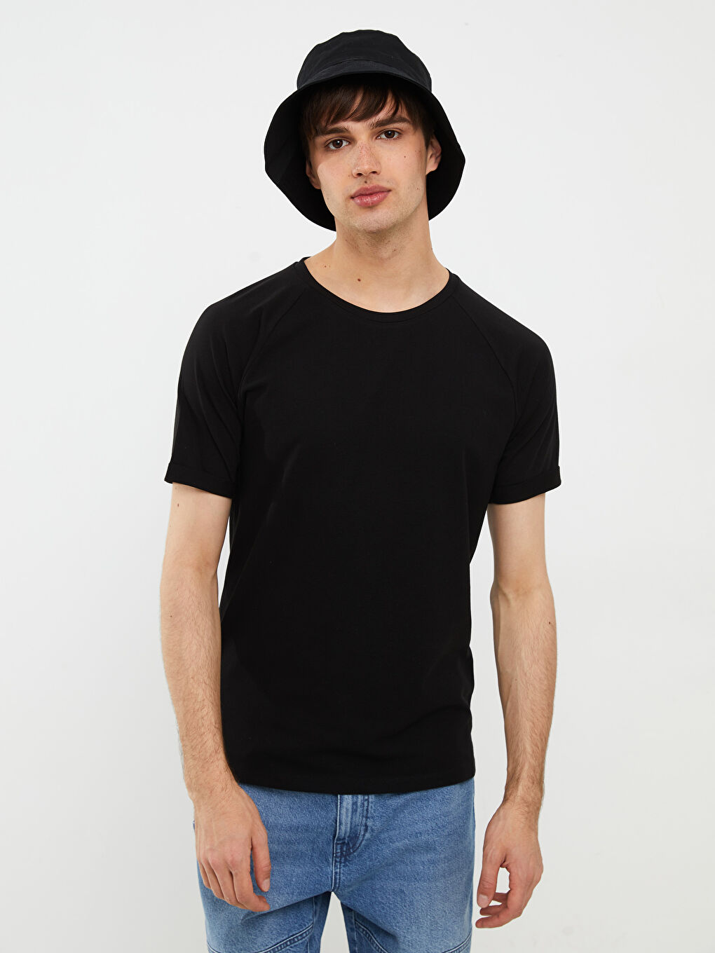 Crew Neck Short Sleeve Basic Pique Men's T-Shirt-2