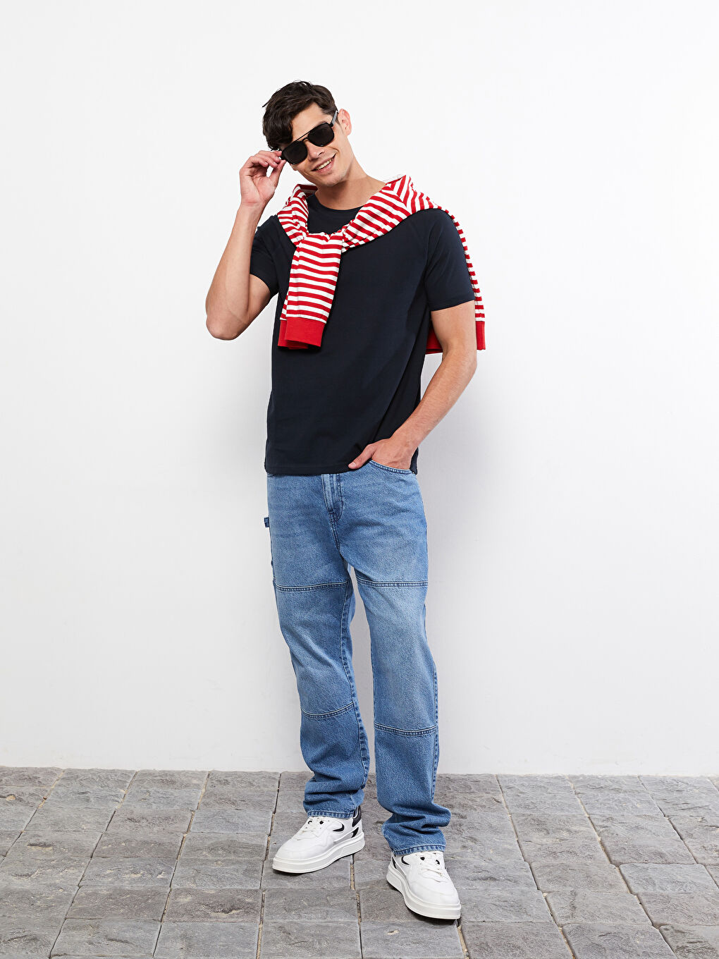 Crew Neck Short Sleeve Basic Pique Men's T-Shirt-2