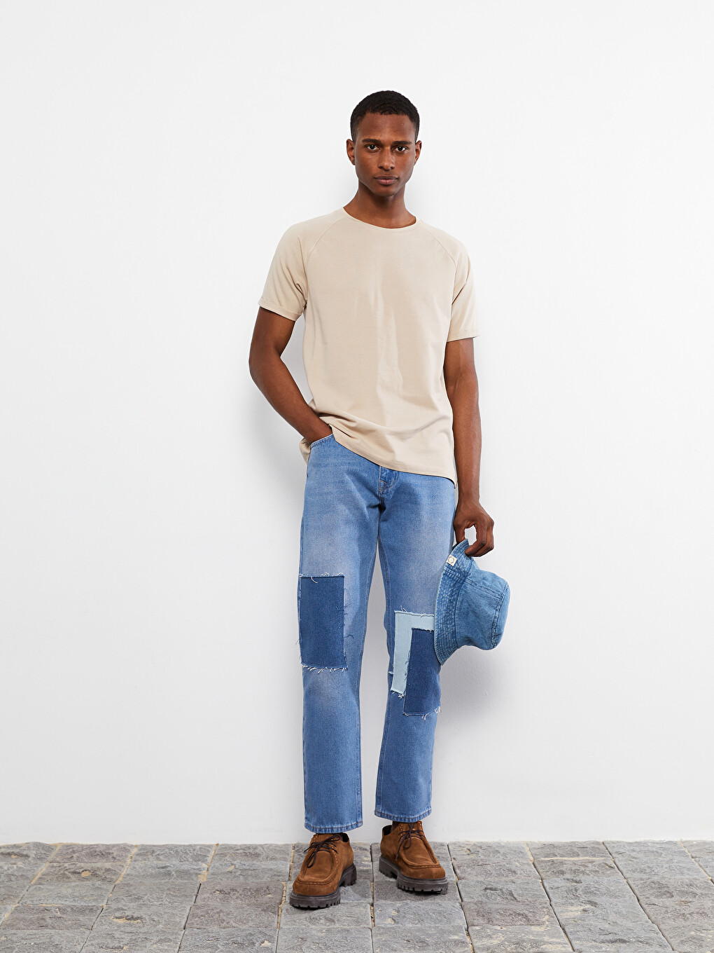 Crew Neck Short Sleeve Basic Pique Men's T-shirt