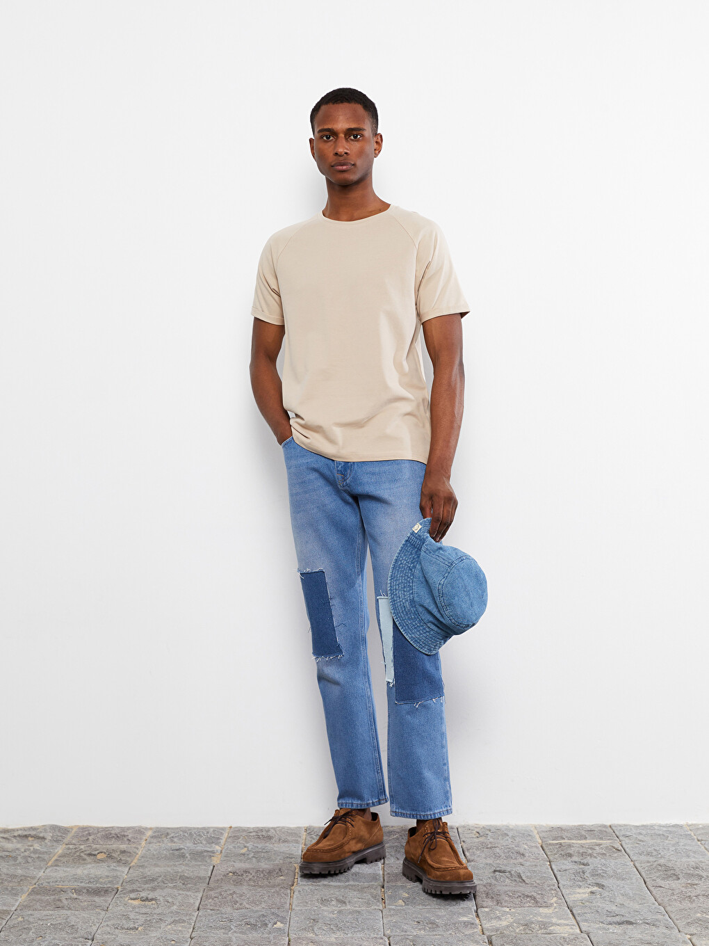 Crew Neck Short Sleeve Basic Pique Men's T-shirt-1