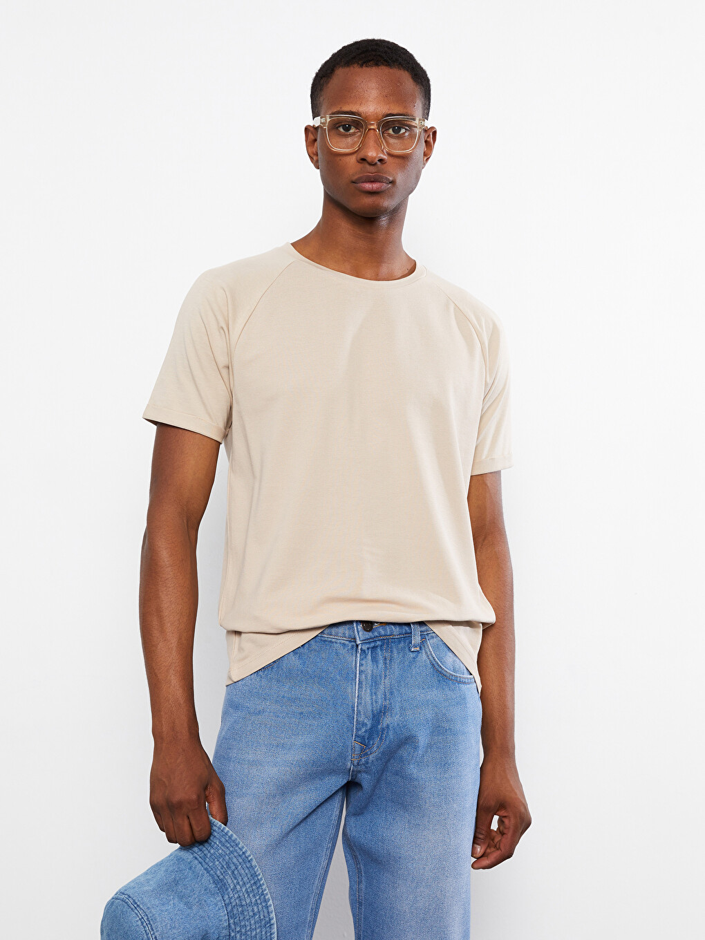 Crew Neck Short Sleeve Basic Pique Men's T-shirt-2