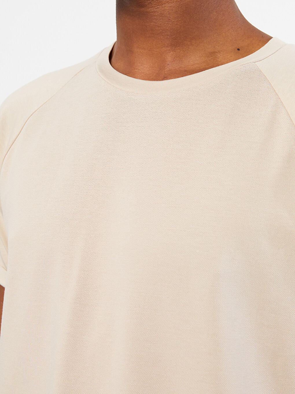 Crew Neck Short Sleeve Basic Pique Men's T-shirt-3