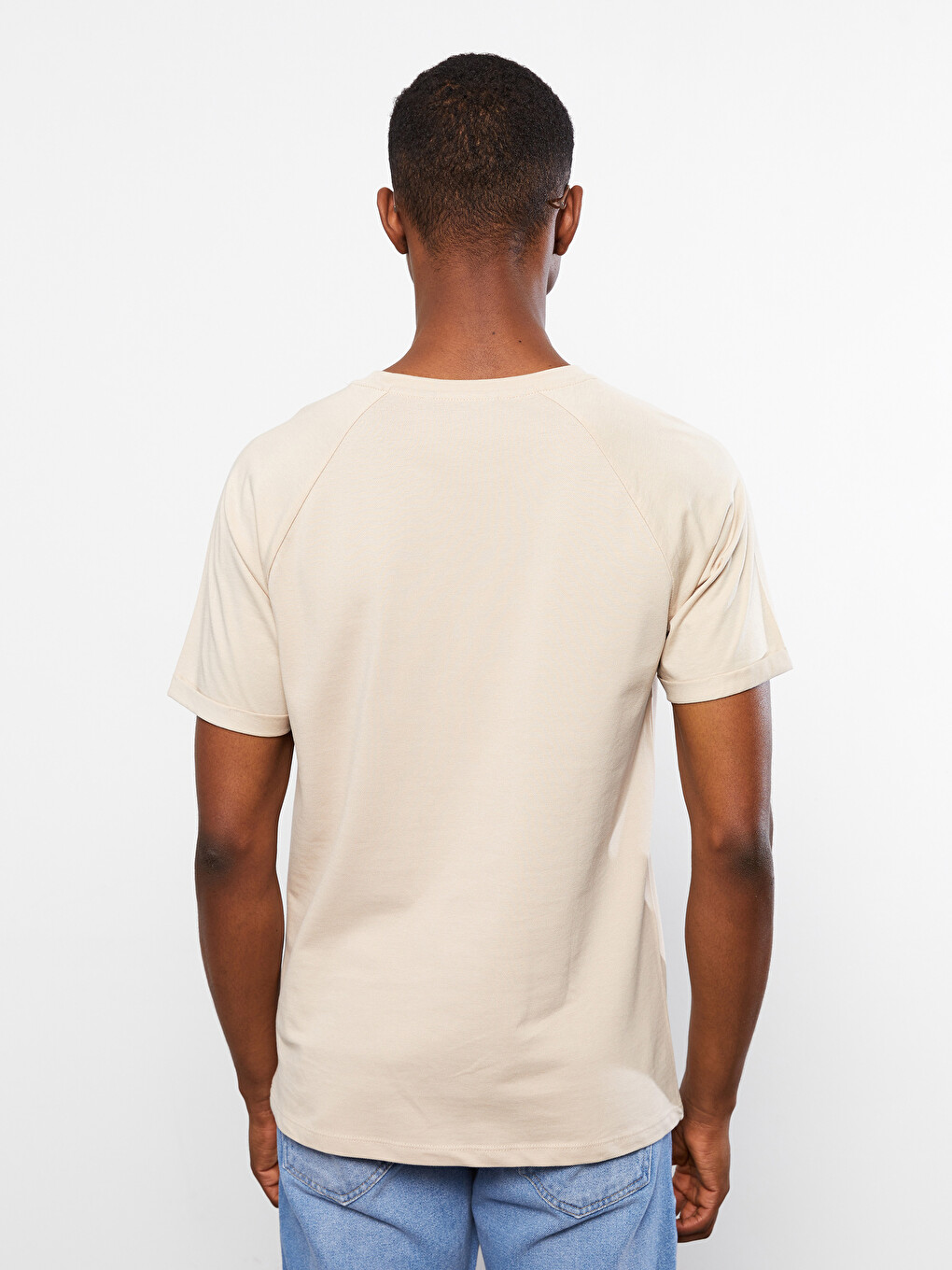 Crew Neck Short Sleeve Basic Pique Men's T-shirt-4