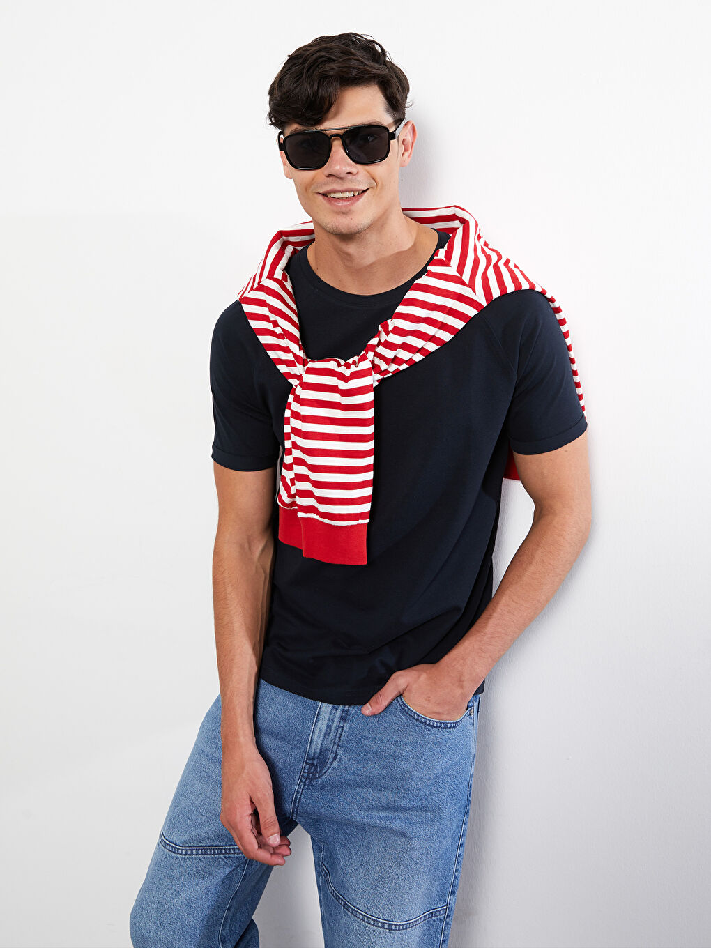 Crew Neck Short Sleeve Basic Pique Men's T-Shirt