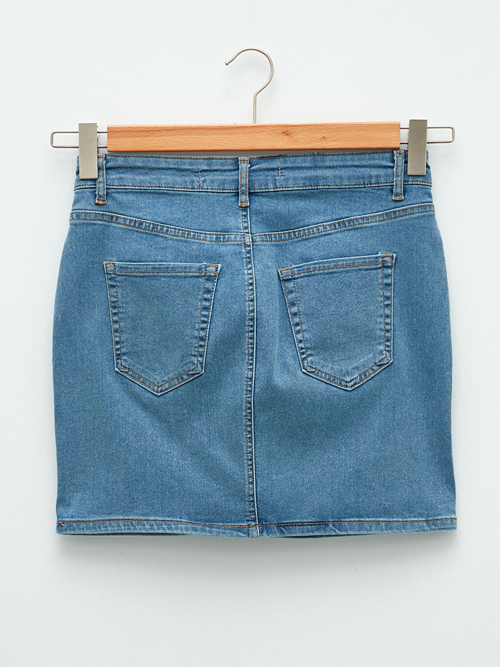 LCWAIKIKI Classic Indigo Dar Fit Düz Cep Detaylı Kadın Rodeo Jean Etek - 8