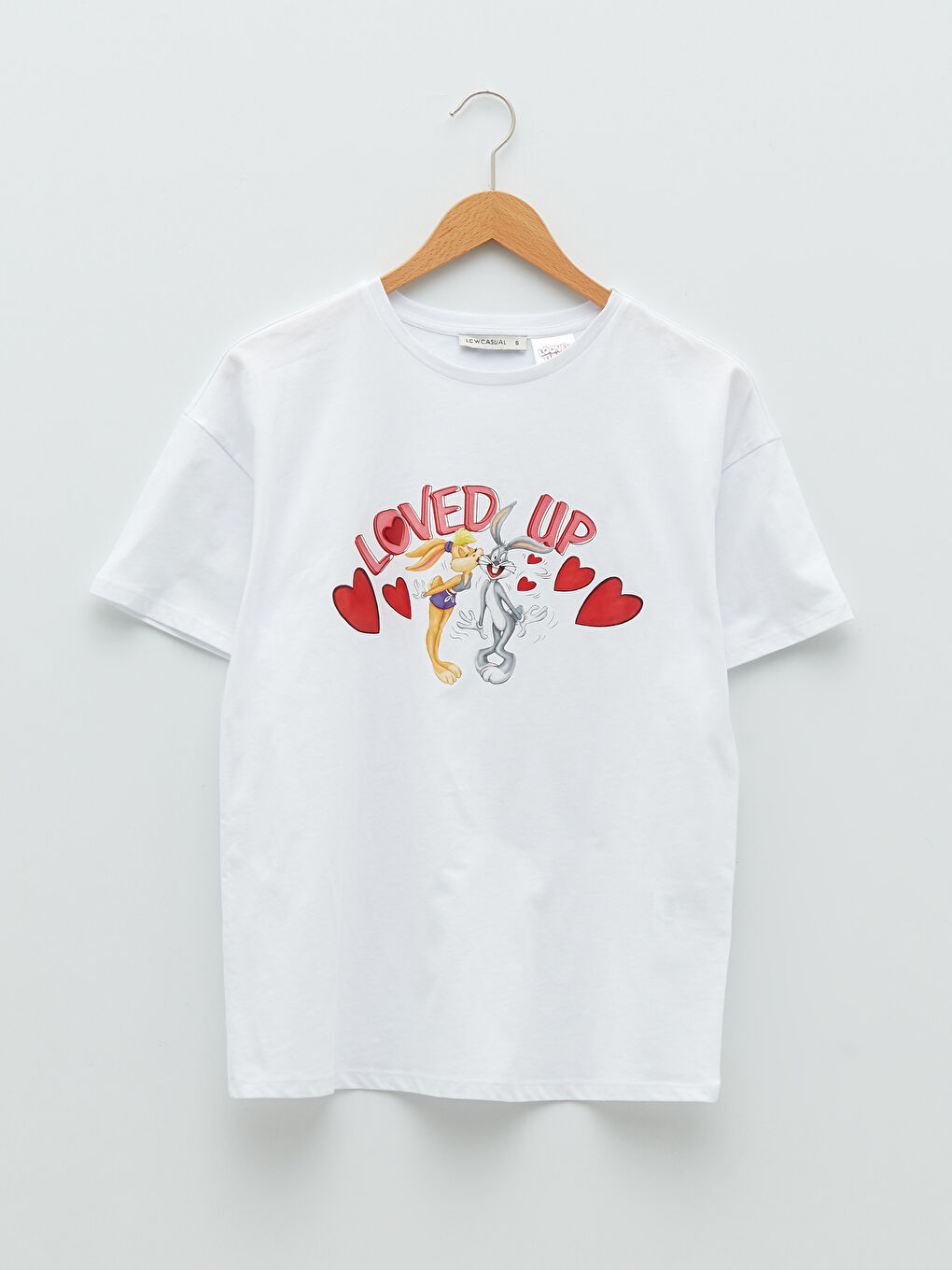 Crew Neck Bugs Bunny Printed Women's T-Shirt-5