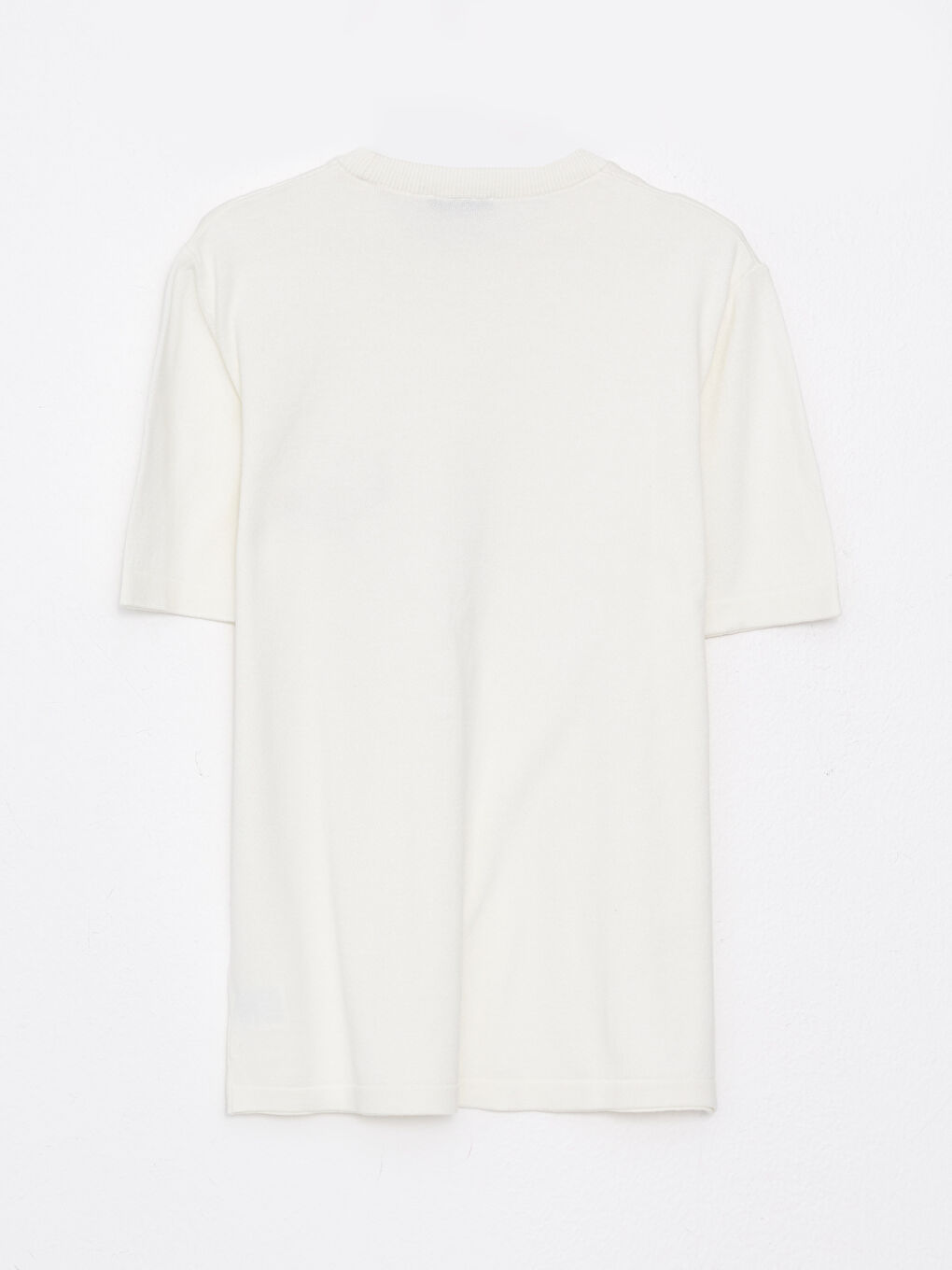 Ekru Bisiklet Yaka Kısa Kollu Baskılı Penye Erkek Tişört-6