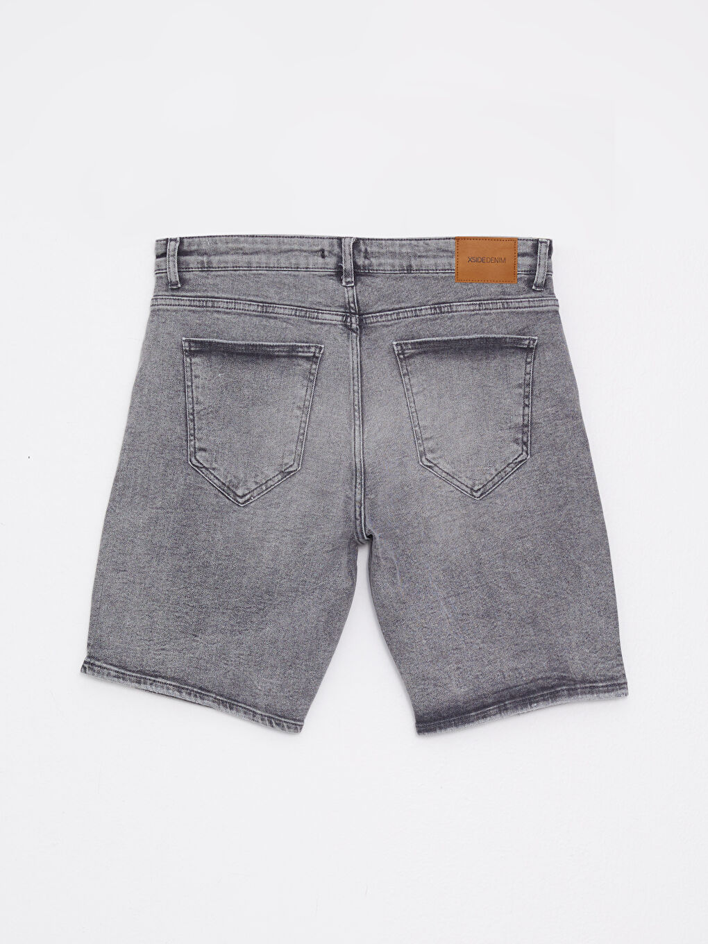 Gri Standart Kalıp Erkek Jean Şort-6