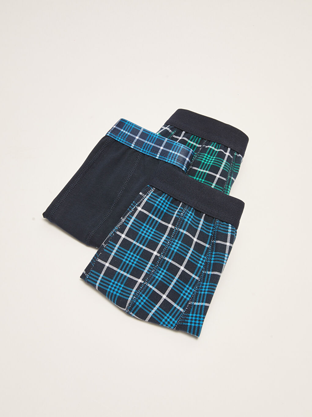 Lacivert Standart Kalıp Pamuklu Esnek Erkek Boxer 3'lü-1