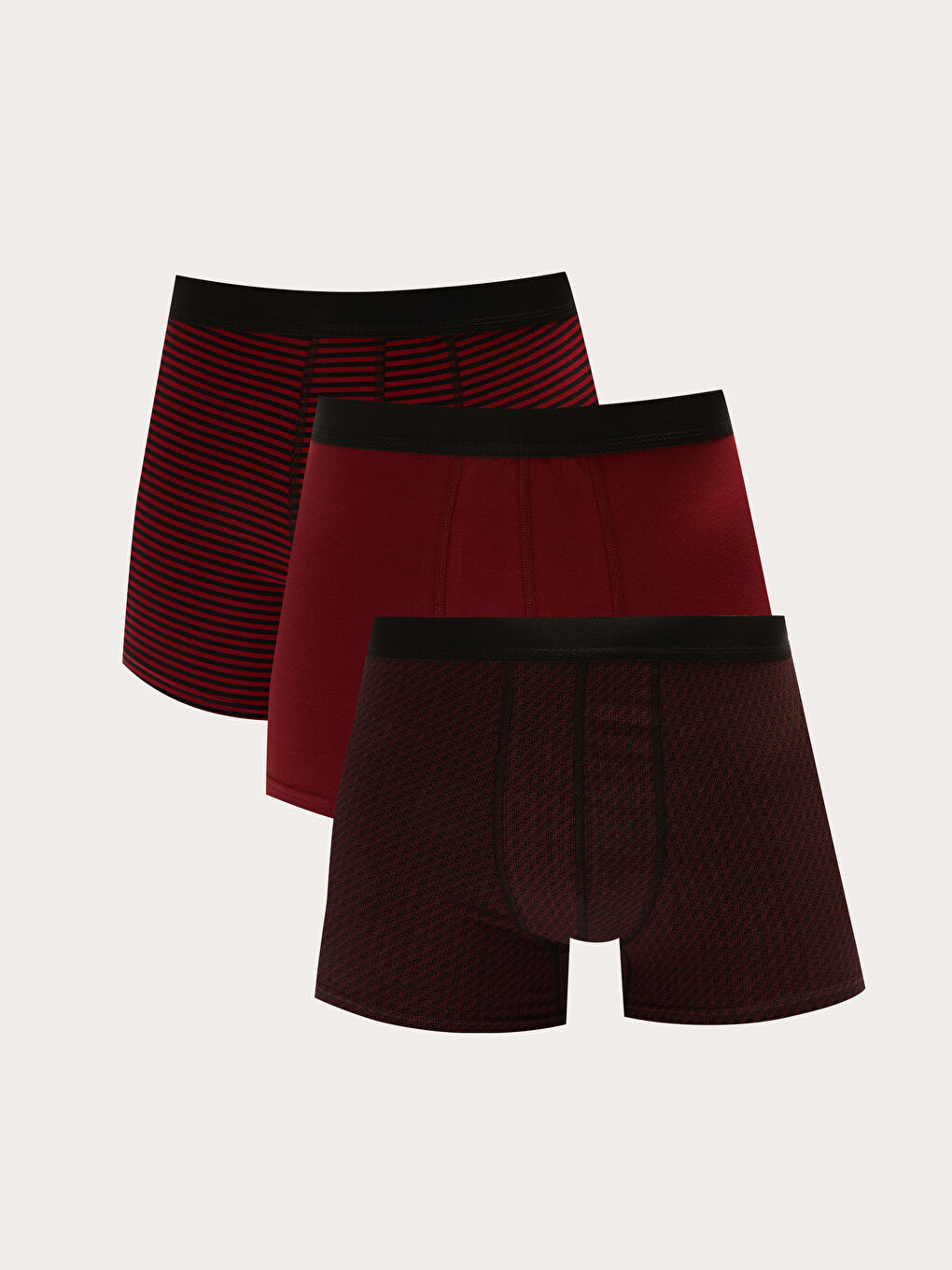 Siyah Standart Kalıp Pamuklu Esnek Erkek Boxer 3'lü