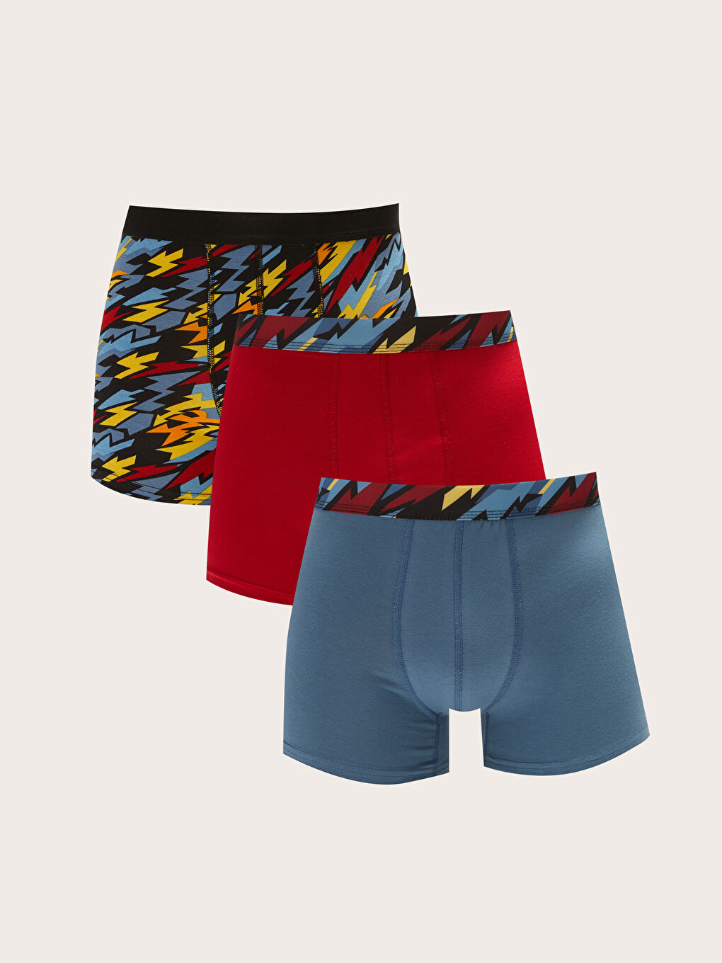 Siyah Standart Kalıp Pamuklu Esnek Erkek Boxer 3'lü