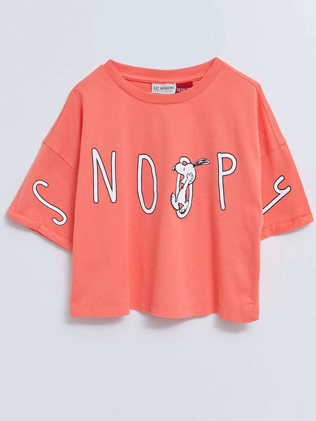 Crew Neck Snoopy Printed Short Sleeve Girls' T-Shirt