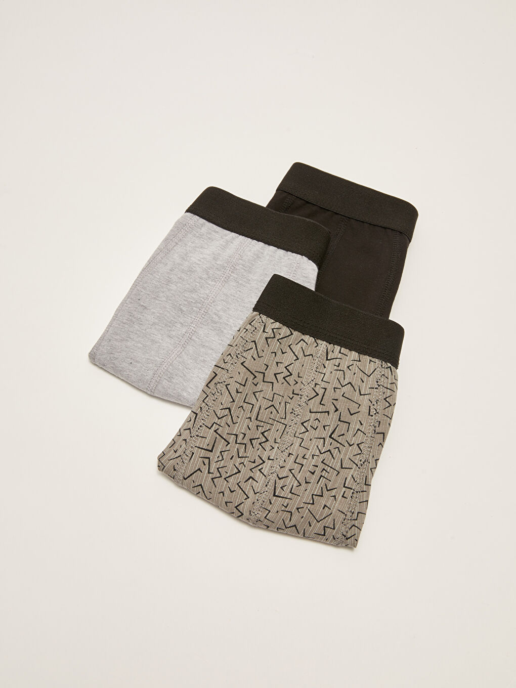 Siyah Standart Kalıp Pamuklu Esnek Erkek Boxer 3'lü-1