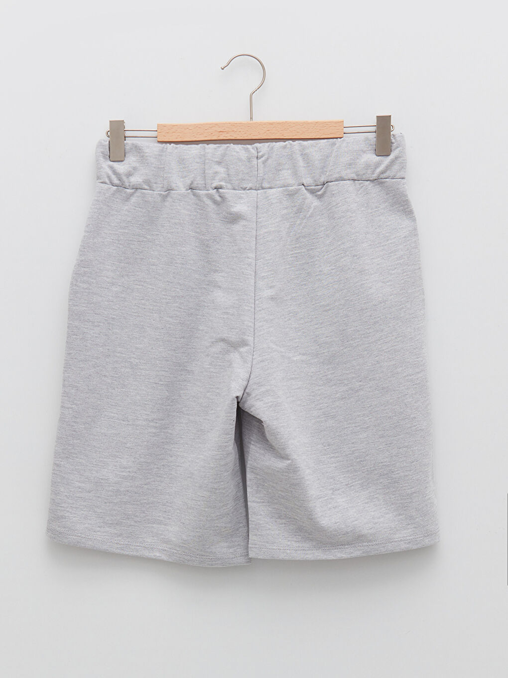 Gri Beli Lastikli Düz Cep Detaylı Hamile Şort-6