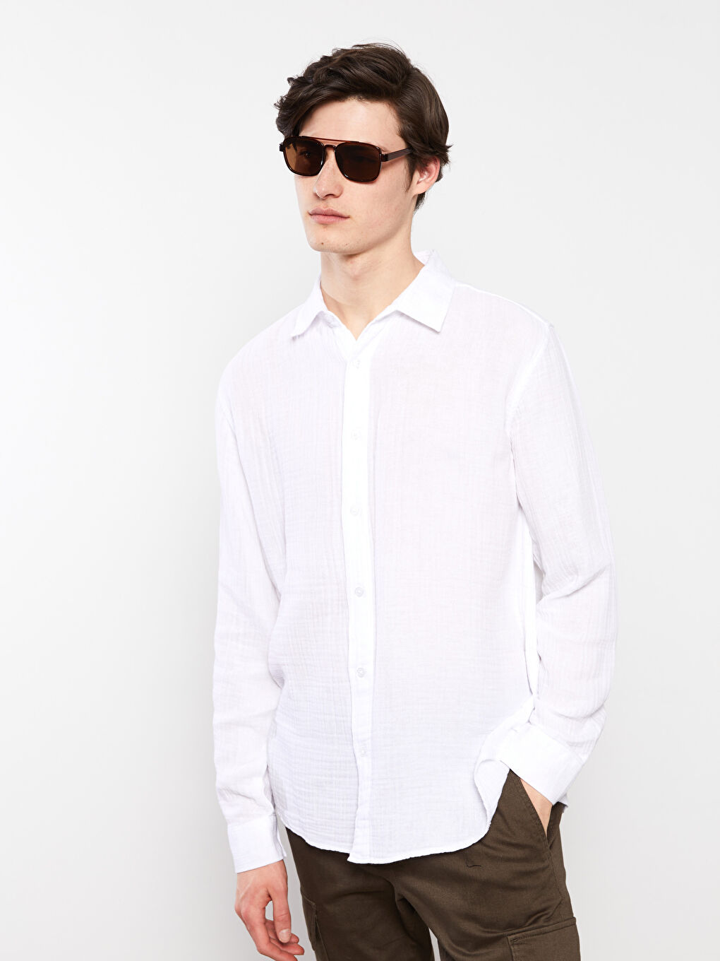 Regular Fit Long Sleeve Men's Shirt-2