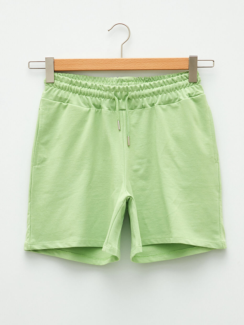 Elastic Waist Plain Pocket Detailed Maternity Bermuda Shorts-5