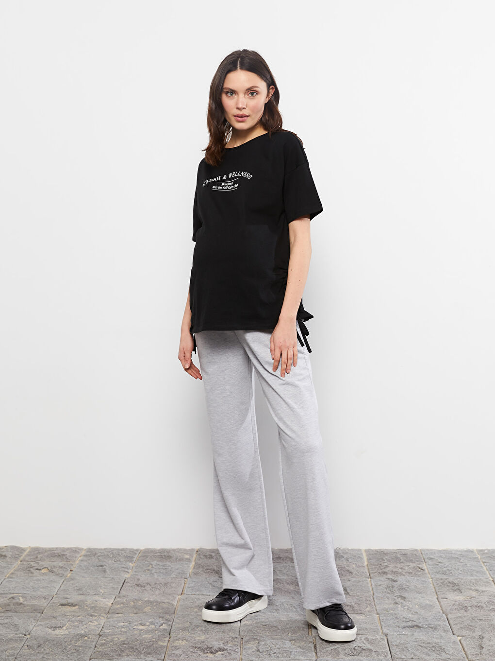 Elastic Waist Plain Pocket Detailed Maternity Sweatpants -S2FG60Z8-CT3