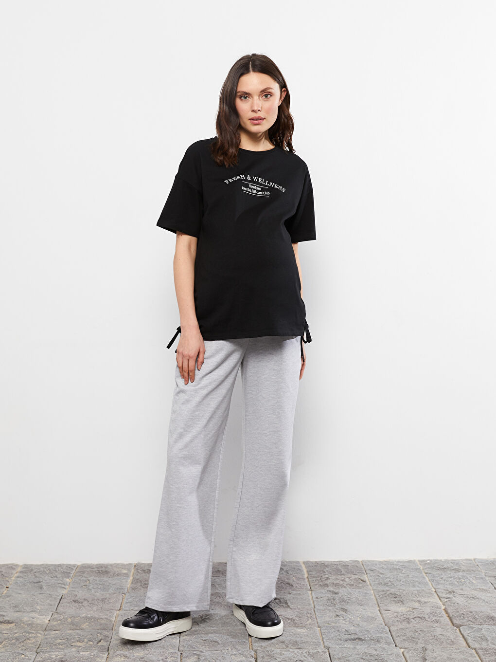 Elastic Waist Plain Pocket Detailed Maternity Sweatpants -S2FG60Z8-CT3