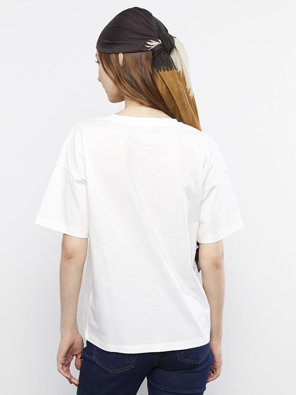 Crew Neck Letter Printed Short Sleeve Cotton Women's T-Shirt-4