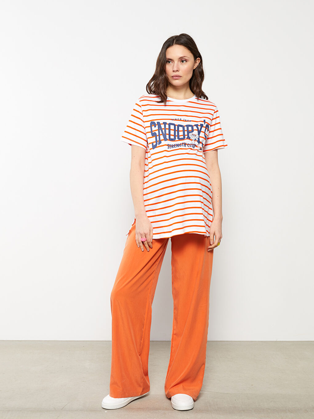 تي شيرت حمل قطن كم قصير مطبوع بياقة دائرية سنوبي-2