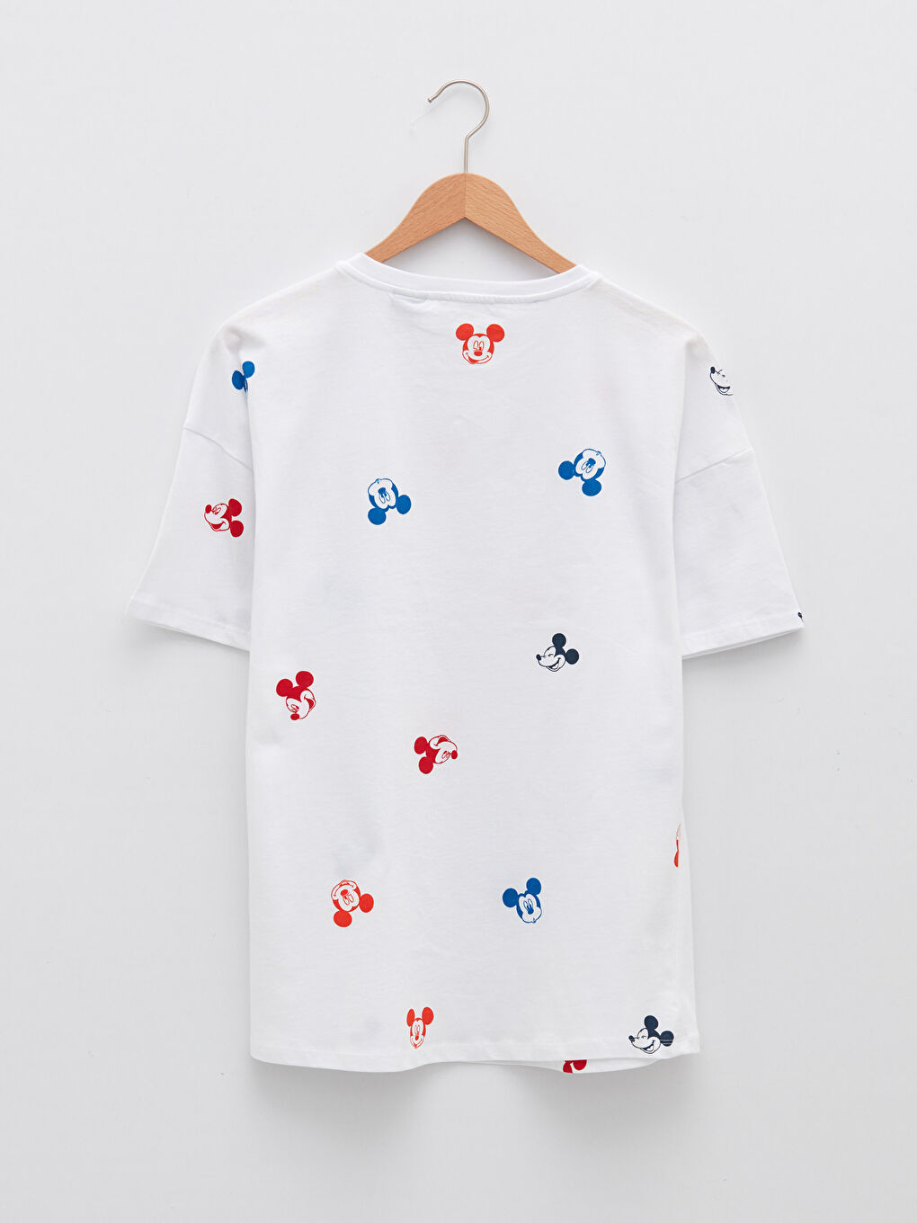 تي شيرت حمل ياقة دائرية مطبوع ميكي ماوس كم قصير قطن-6