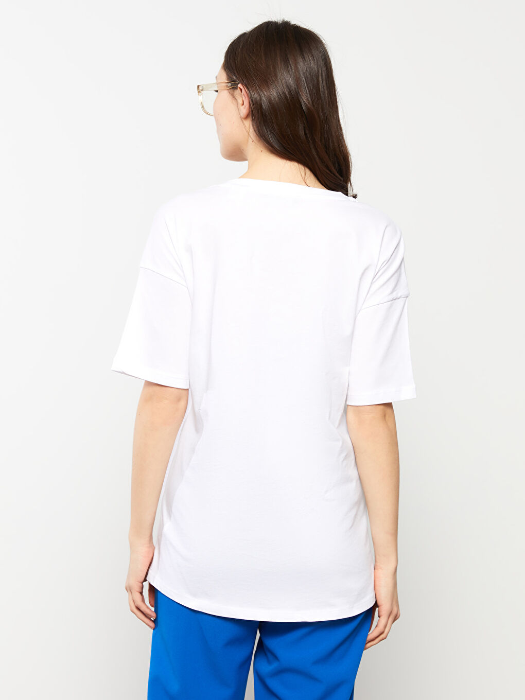 Crew Neck Mickey Mouse Printed Short Sleeve Cotton Maternity T-Shirt-4