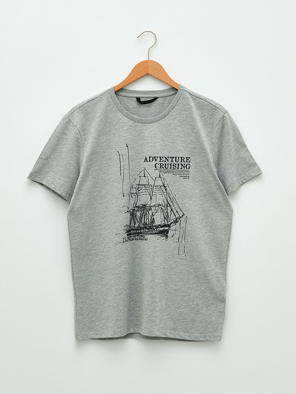 Crew Neck Short Sleeve Printed Combed Cotton Men's T-shirt-5