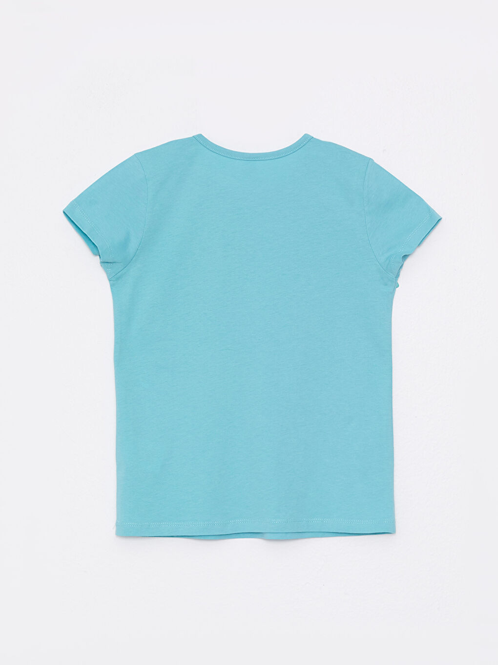 Turkuaz Bisiklet Yaka Karanlıkta Parlayan Baskılı Kısa Kollu Kız Çocuk Pijama Takımı ve Kukla-6