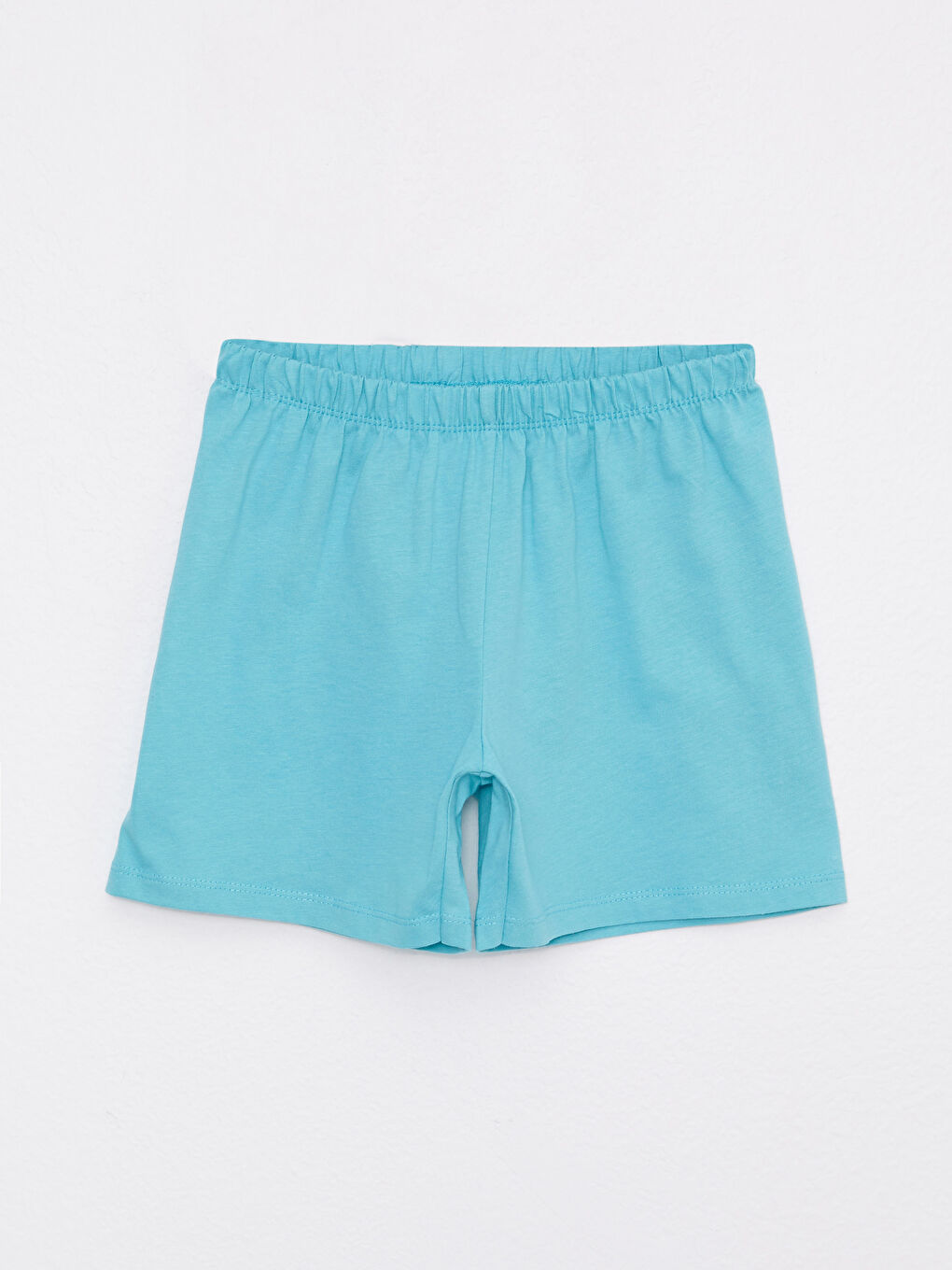 Pembe Bisiklet Yaka Baskılı Kısa Kollu Kız Çocuk Şortlu Pijama Takımı ve Maske-8