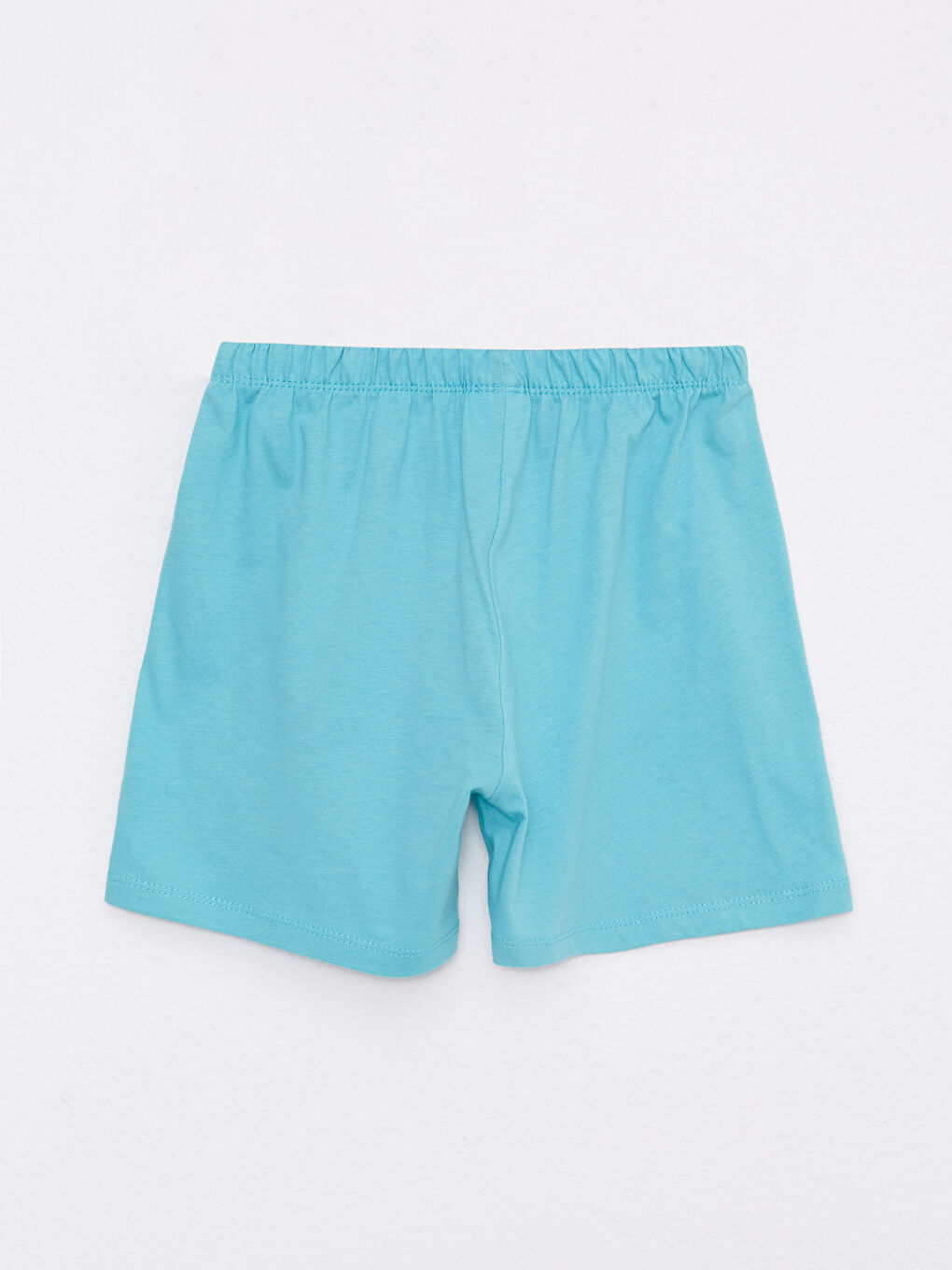 Pembe Bisiklet Yaka Baskılı Kısa Kollu Kız Çocuk Şortlu Pijama Takımı ve Maske-9