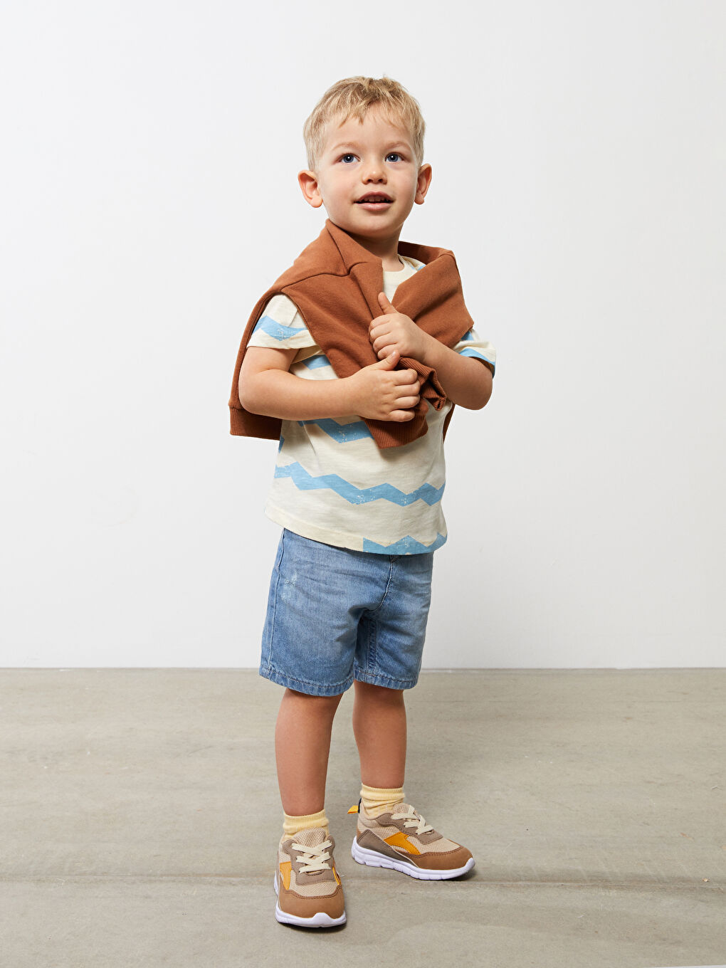 Basic Cotton Baby Boy Jean Shorts-3