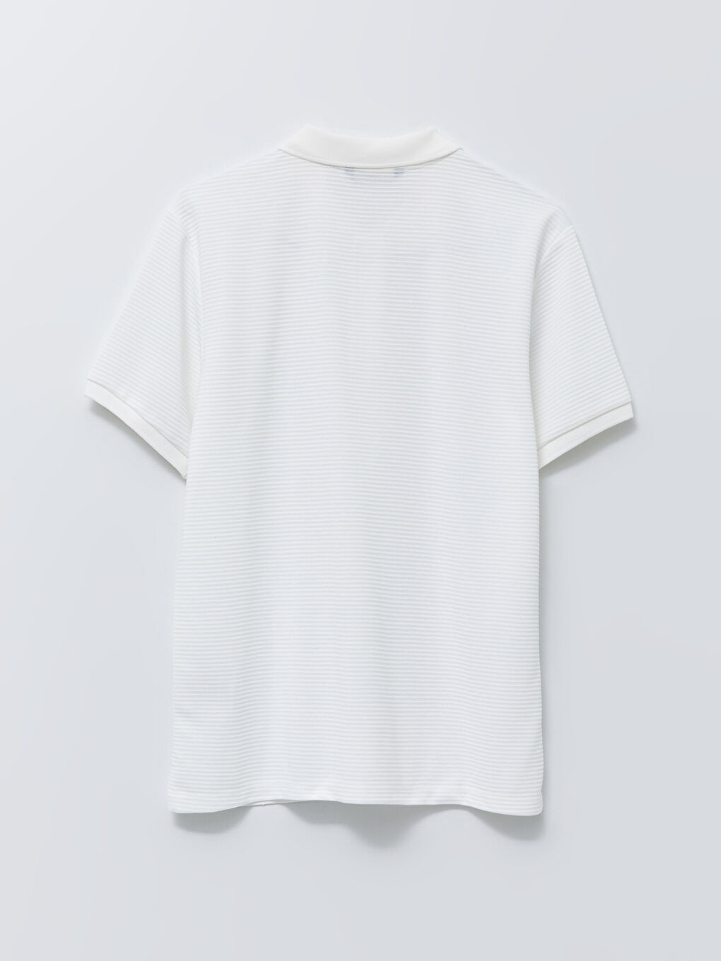 Beyaz Polo Yaka Kısa Kollu Erkek Tişört-6