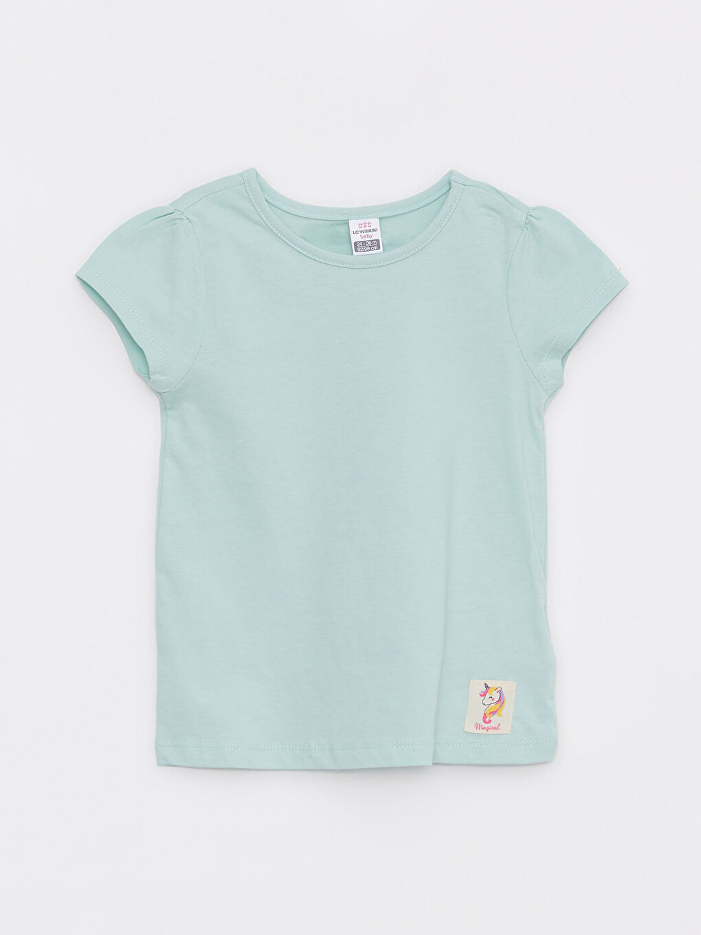 Crew Neck Short Sleeve Basic Cotton Baby Girl T-Shirt 2-Pack-1