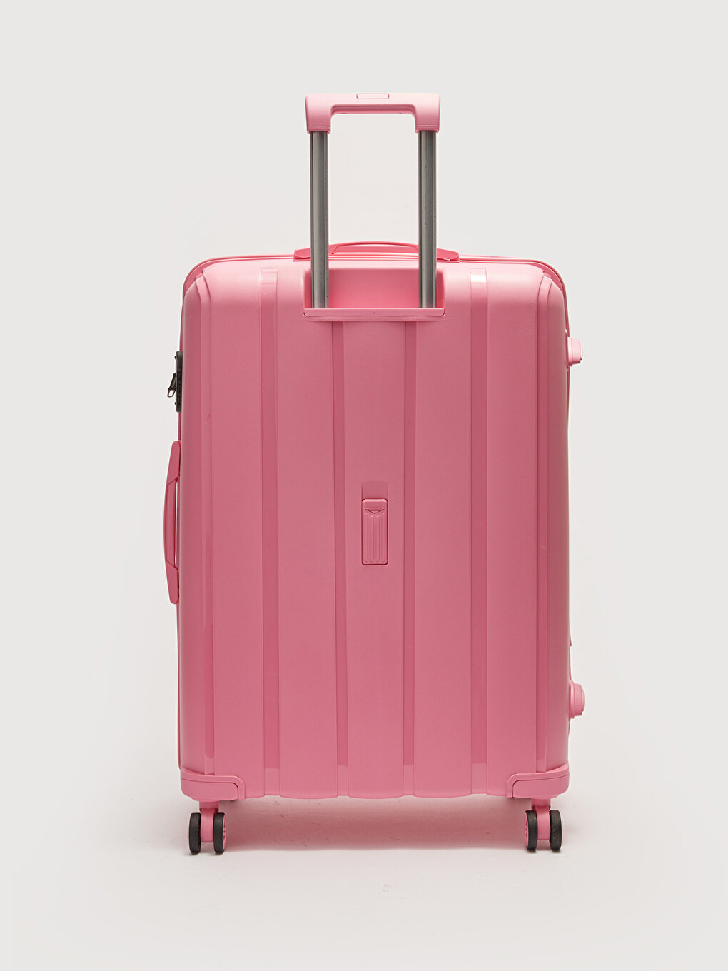 Pembe Kilit Detaylı Çekme Mekanizmalı Büyük Boy Valiz-2