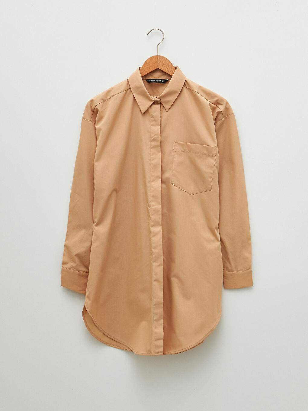 Plain Long Sleeve Oversize Women's Shirt Tunic-6