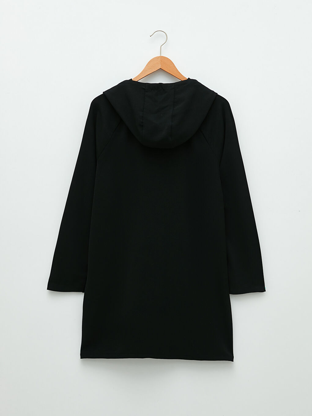 Tunique Oversize à Capuche Unie à Manches Longues pour Femmes-6