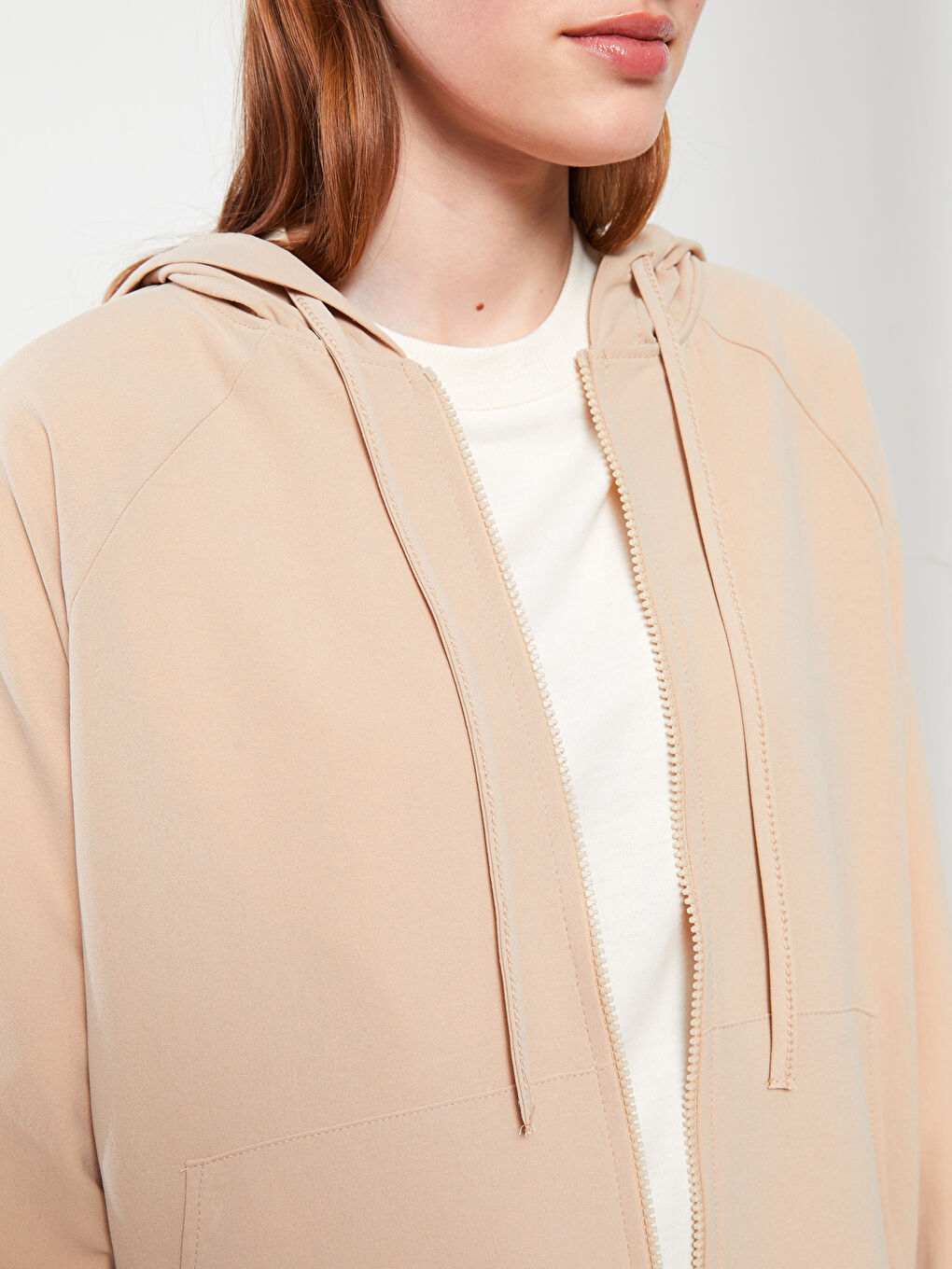 Hooded Plain Long Sleeve Oversize Women's Tunic-2