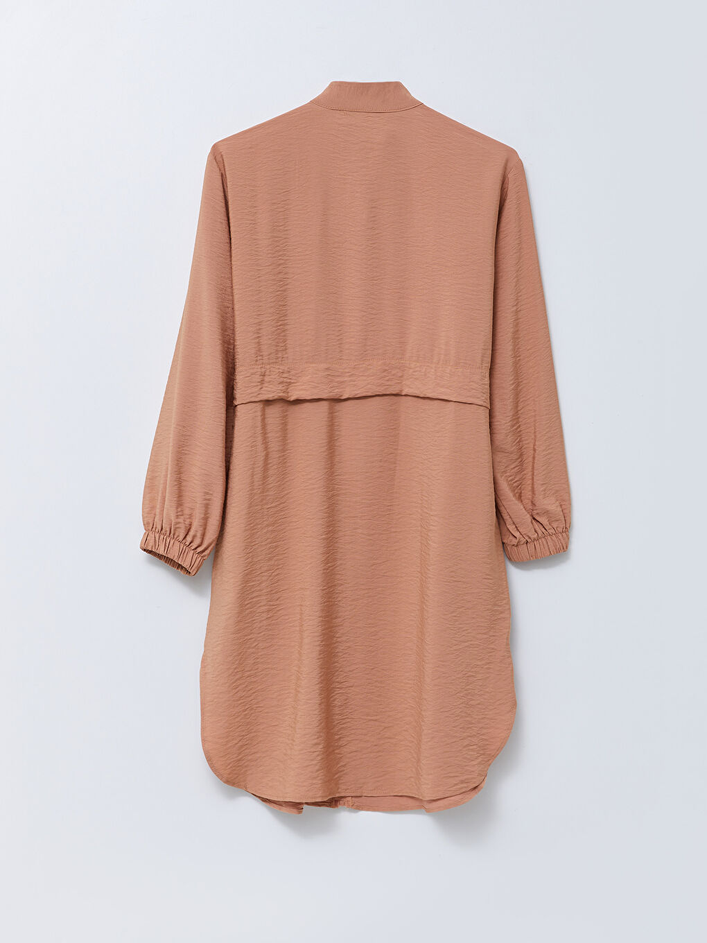 تونيك كم طويل سادة بياقة قمع للسيدات-6