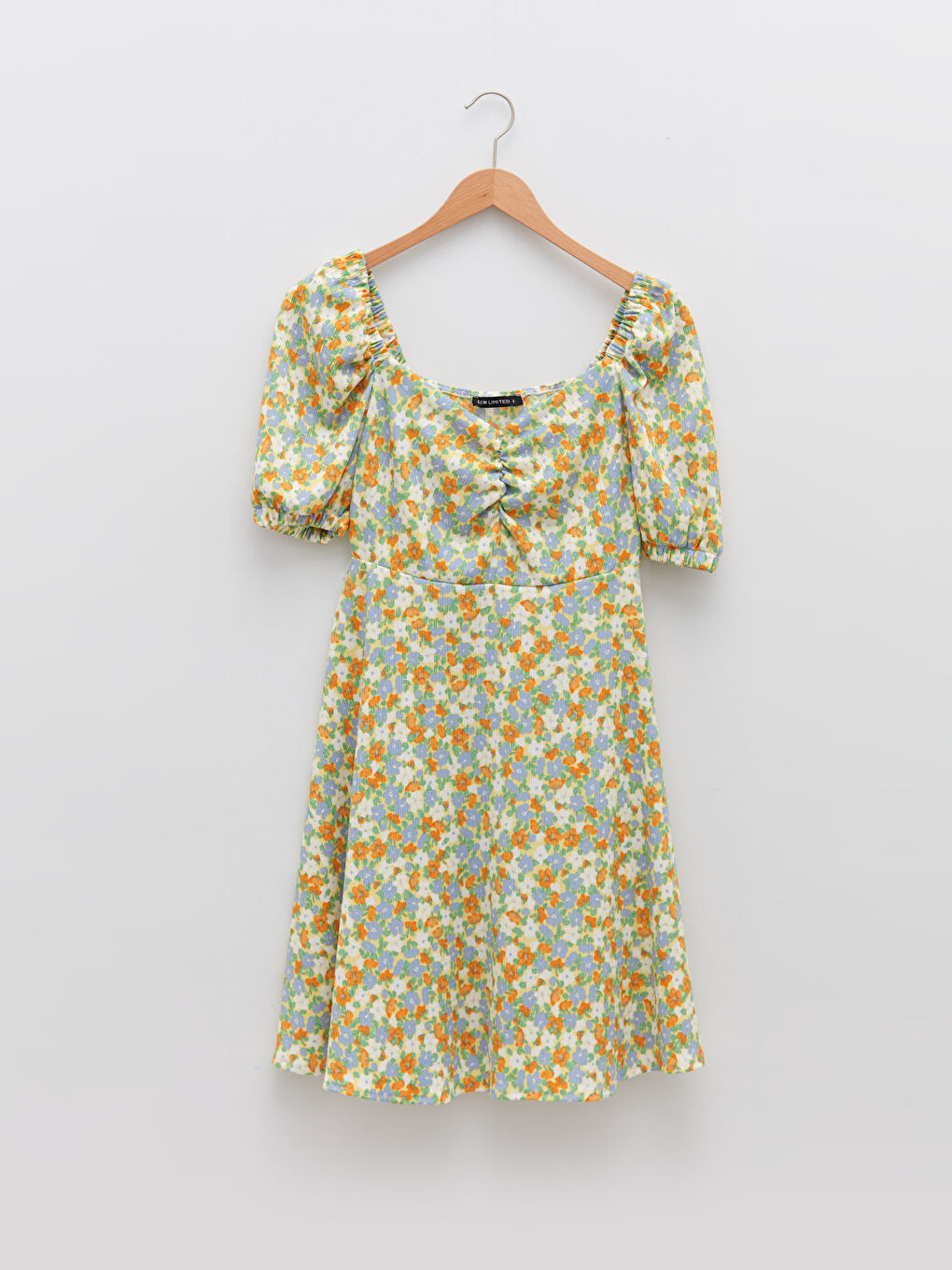 Heart Collar Flower Short Sleeve Women's Dress -S2FI68Z8-F9C