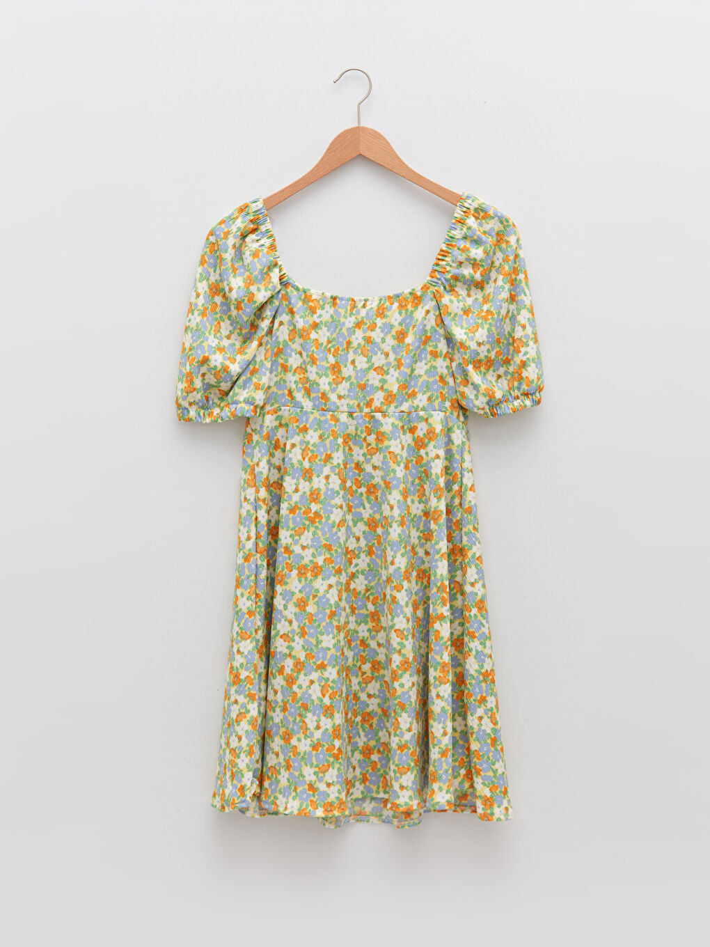 Heart Collar Flower Short Sleeve Women's Dress -S2FI68Z8-F9C