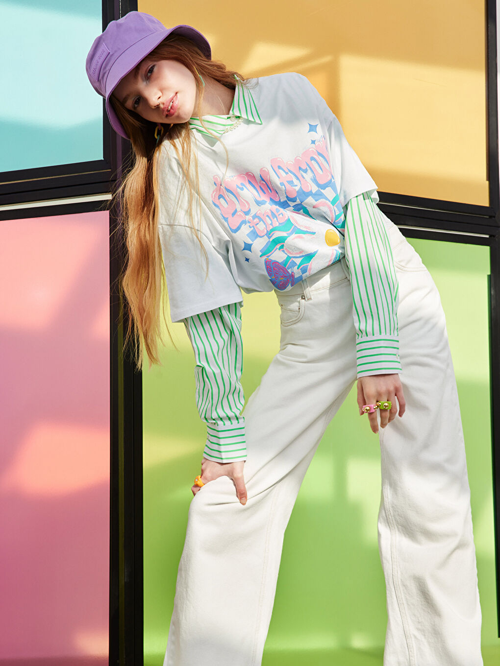 Blugi Rodeo cu Detalii de Buzunar Wideleg Straight pentru Femei