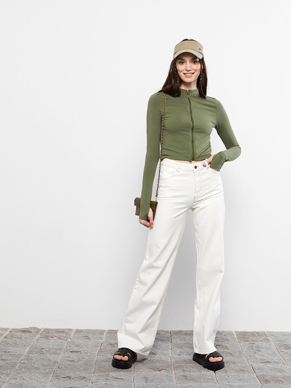 Blugi Rodeo cu Detalii de Buzunar Wideleg Straight pentru Femei-2