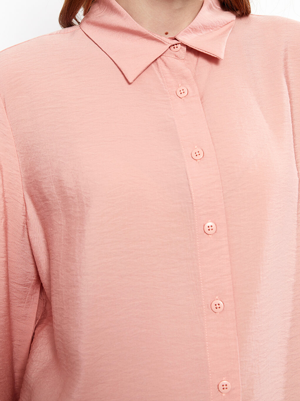 Однотонная рубашка-туника с длинным рукавом для женщин-3