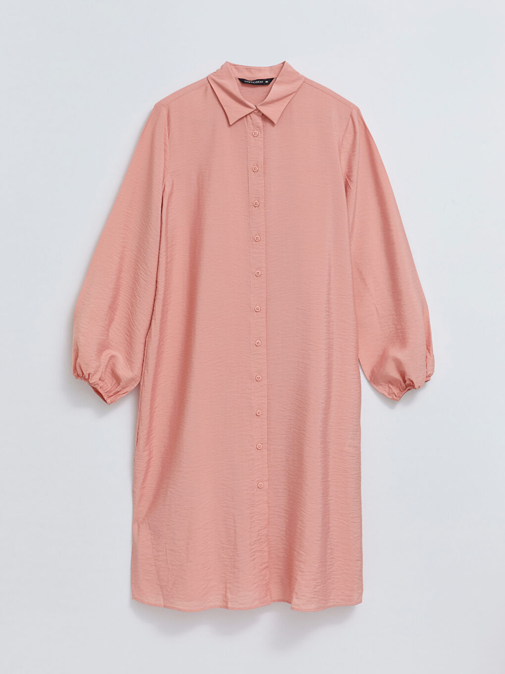 Однотонная рубашка-туника с длинным рукавом для женщин-5