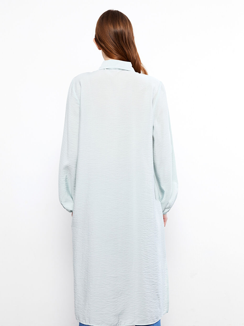 Tunică Cămașă Simplă cu Mânecă Lungă pentru Femei-3