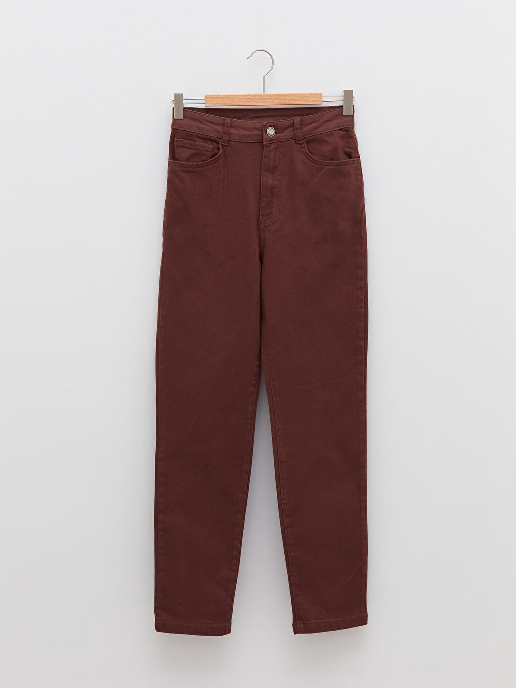 LCW Vision Normal Waist Narrow Fit Straight Pocket Detailed Gabardine Women's Trousers -S2FI92Z8-HGT